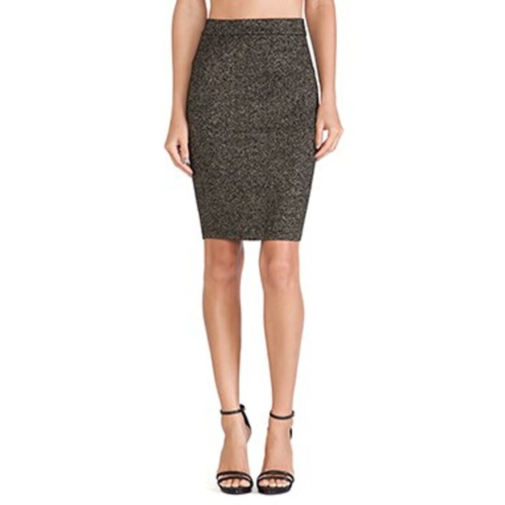 Diane Von Furstenberg Black Gold Sparkly Pencil Skirt P‎ / XS